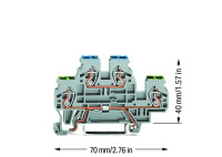 Wago 870-517 2-уровневая клемма, 0,08 - 2,5 (4) мм2, PE/N, серая