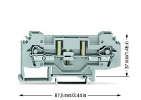 WAGO 282-131 2-пров. клеммник с размыкателем, ползунковый, 0,2 - 6 мм2, серый, цвет: Серый