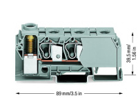 Wago 284-621 Распределительная клемма, 3 x 10мм2 + 1 х 35мм2, серая
