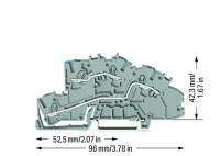 Wago 2003-7649 2-уровн. клемма, 0,25 - 2,5 (4) мм2, N/L, серая