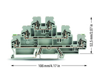 Wago 870-577 3-уровн. клемма, 0,08 - 2,5 (4) мм2, серая, L/L/PE