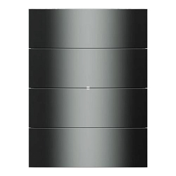 Berker 75168692 Клавишный сенсор B.IQ, 4-канальный для световых сцен, стекло, цвет: Чёрный