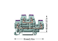 Wago 870-508 Двухуровневая клемма 4-пров. проходная L