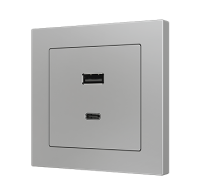 Zennio ZSI2UCA + ZS55C2UCAY Двойное зарядное устройство USB C+A 5 В / 3,5 А ZS55 – USB C+A Charger