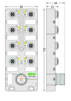 Wago 757-184 бокс датчиков / исполнителей IP 76 8-конт. 4-конт.