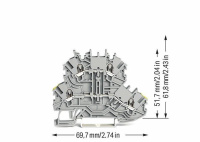 Wago 2000-2201/353-000 Двухуровневая клемма проходная/проходная, серые