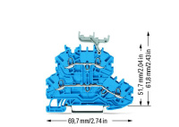 Wago 2000-2234 2-Уровн. Клемма, 0,14 - 1 (1,5) мм2, синяя
