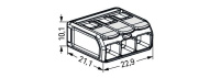Wago 221-683 3-проводная клемма, d: 0,5-6 мм2, Ex, прозр./св.-серая