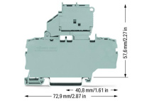 Wago 2002-1911 2-пр. клемма с держ. предохранителя 5x20 мм, 0,25 - 2,5 (4) мм2, без индик.