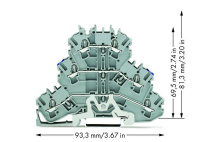 Wago 2002-3218 3-уровн. клемма, 0,25 - 2,5 (4) мм2, серая, Shield/N/L
