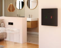 Zennio ZVIT55X2SS Выключатель сенсорный KNX Tecla 55 X2 Sign, 2-кнопочный с иконками DND/MUR,  PC-ABS пластик, цвет: серебряный