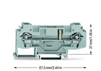 Wago 282-133 2-пров. проходной клеммник, 0,2 - 6 мм2, 1 тестовый штеккер