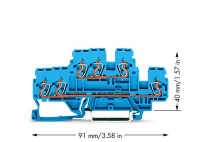 Wago 870-534 2-уровн. клемма клемма, 0,08 - 2,5 (4) мм2, N/N, 3-пров. клемма, синяя