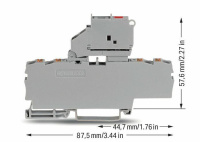 Wago 2202-1811/1000-867 4-проводная клемма с предохранителем с поворотным патроном предохранителя с концевой пластиной, серые