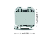 Wago 883-3501 2-пров. проходная клемма, 35 мм2, винт., серая