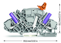 Wago 2007-8821/045-000 2-пров. клеммник с размыкателем, 0,5 - 6 (10) мм2, серый