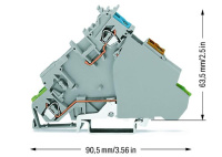 Wago 280-577 Клемма питания для датчиков С подключением общего провода, с торц. пластиной