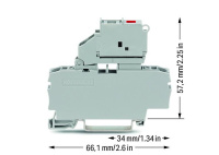 Wago 2002-1611/1000-542 2-проводная клемма с держ. предохранителя 5x20 мм, индикатор 30-65 В
