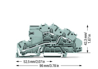WAGO 2003-7659 2-уровн. клемма, 0,25 - 2,5 (4) мм2, подкл. к шине, серая, цвет: Серый