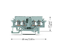 Wago 279-620/281-408 4-пров. клемма с диодом, 0,08 - 1,5 мм2, 1N4007(x2)