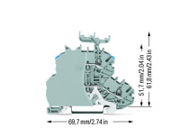 Wago 2000-2248/099-000 2-Уровн. Клемма, 0,14 - 1 (1,5) мм2, серая с торц. пластиной