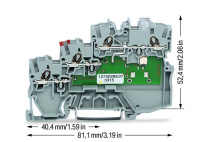 Wago 2000-5310/1101-951 Клемма 3-пр. датчика, 1 мм2, NPN, серая