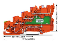 Wago 2020-5477/1102-953 Клемма 4-пр. датчика,  мм2, PNP, оранжевая