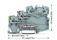 Wago 2000-5317/101-000 Клемма 3-пр. датчика, 1 мм2, NPN, серая