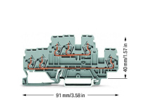 Wago 870-531 2-уровн. клемма клемма, 0,08 - 2,5 (4) мм2, L/L, 3-пров. клемма, серая