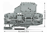 Wago 2006-1611 2-пр. клемма с держ. предохранителя 5x20 мм, 0,5 - 6 (10) мм2, без индик.