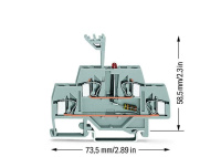 Wago 281-634/281-434 4-пров. двухуровневая клемма, 2,5 (4) мм2