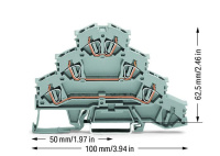 Wago 281-532 4-уровн. клемма, 0,08 - 4 мм2, серая, L1-L2-L3