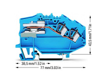 Wago 781-643 1-пров. клемма с подкл. к шине, 0,08 - 4 мм2, синяя
