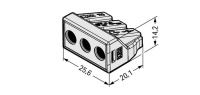 WAGO 773-493 3-проводная клемма, d: 2,5-6,0 мм2, Ex, светло-серая
