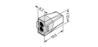 Wago 773-602 2-проводная клемма, d: 1,5-4,0 мм2, прозрачный корпус