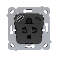 Zennio ZS55IEUA2US ZS55 — евро-американская розетка с USB C+A