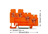 Wago 270-577 Клемма 3-пр. датчика, 2,5 мм2, оранжевая