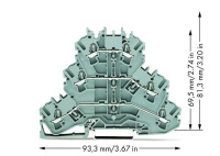 Wago 2002-3201 3-уровн. клемма, 0,25 - 2,5 (4) мм2, серая, L/L/L