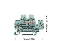 Wago 870-501 2-уровневая клемма, 0,08 - 2,5 (4) мм2, L/L, серая