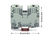 WAGO 285-135 2-пров. проходная клемма, 6 - 35 мм2, серая, цвет: Серый