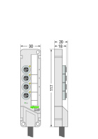 Wago 757-443/000-005 M8 коробка датчиков / исполнительных элементов 4-конт. 3 конт.