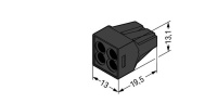 Wago 773-514 4-проводная клемма, d: 0,75-2,5 мм2, темп до 150 С