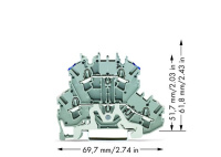 Wago 2002-2218 2-уровн. клемма, 0,25 - 2,5 (4) мм2, , L/PE