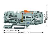 Wago 2006-1671/1000-848 2-пров. клеммник с размыкателем, 0,5 - 6 (10) мм2, серый