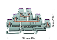 Wago 870-556 3-уровн. клемма, 0,08 - 2,5 (4) мм2, серая L
