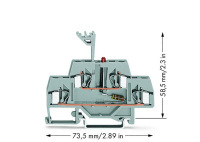 Wago 281-634/281-413 4-пров. двухуровневая клемма, 2,5 (4) мм2