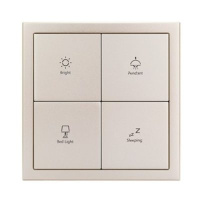 HDL M/PT4RA.1M 4-клавишная панель KNX серии Tile, металл (без рамки и шинного соединителя HDL-M/PTCI.1)