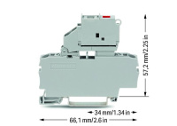 Wago 2002-1611/1000-867 2-проводная клемма с держ. предохранителя 5x20 мм, индикатор 120 В