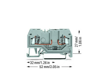WAGO 279-915/281-410 2-пров. клемма с диодом, 0,08 - 1,5 мм2, 1N4007, цвет: Серый