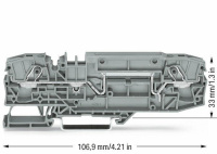 Wago 2006-8601 2-пров. проходной клеммник, 0,5 - 6 (10) мм2, профильный, серый